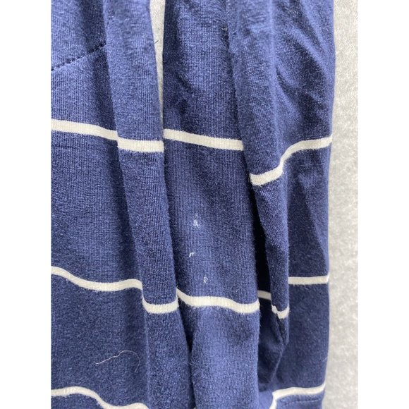 Lands End Womens Cardigan Long Sleeve Navy Blue/White Stripe Open Front Size M - Picture 6 of 8